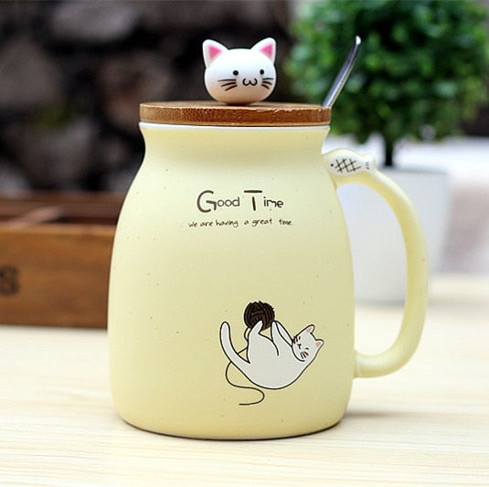 Cartoon Ceramic Cat Mug
