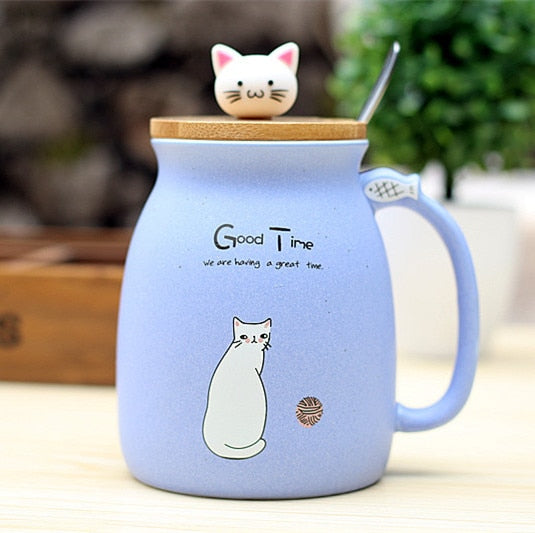 Cartoon Ceramic Cat Mug