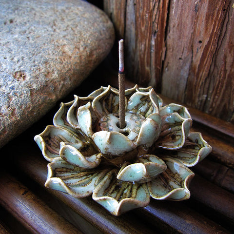 Ceramic Lotus Flower Incense Burner