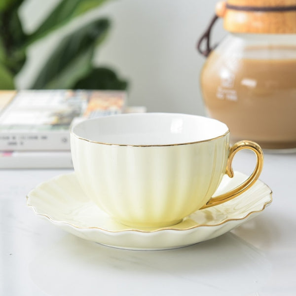Porcelain Coffee Mug and Saucer