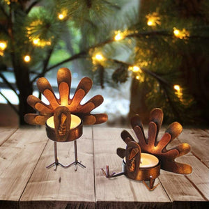 Seasonal Metal Turkey Candle Holder