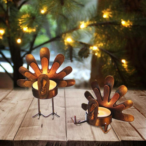 Seasonal Metal Turkey Candle Holder