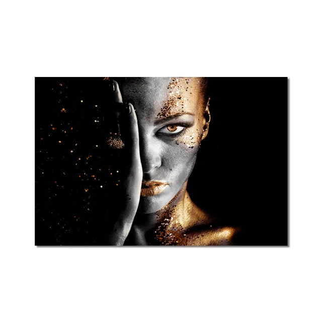 Buy African Art Black and Gold Woman Oil Painting on Canvas s and